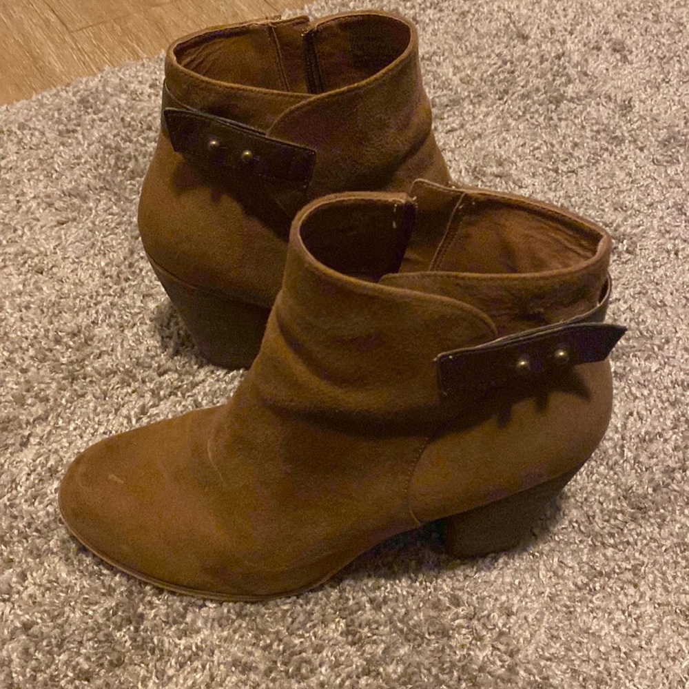 Brown suede boots